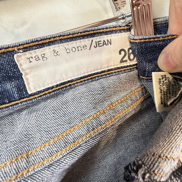 rag & bone Jeans Womens Size 26 (26x24) Blue Denim 10 Inch Ankle Skinny Crop Raw - Picture 8 of 10